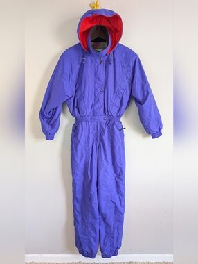 Vintage Edelweiss One Piece Snow Suit, Purple/Blue, Ski Onesie Jumpsuit, Size 8
